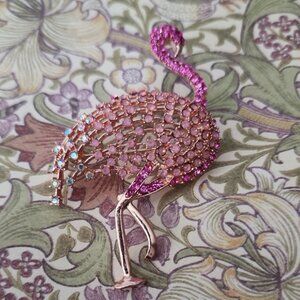 Elegant Pink Flamingo Brooch